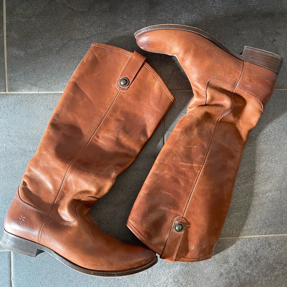 Frye Melissa button leather riding boot. Worn a handful of times.